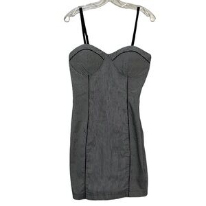 Guess Large Black and White Corset Y2K 90’s Tank Goth Sleeveless Dress Y7